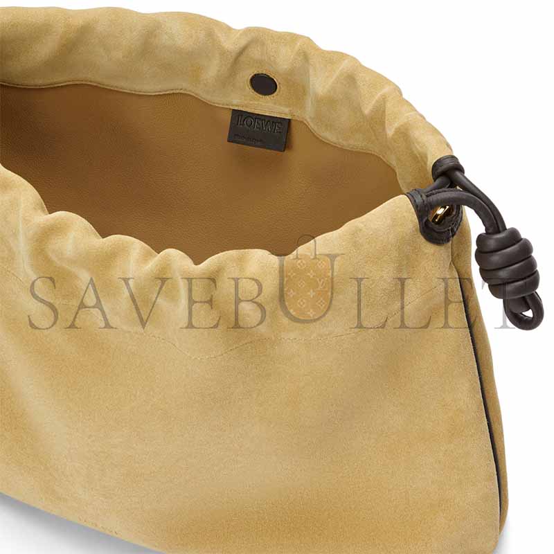 L0ew* large flamenco purse suede calfskin a411fpdx12gold (41*26*9cm)
